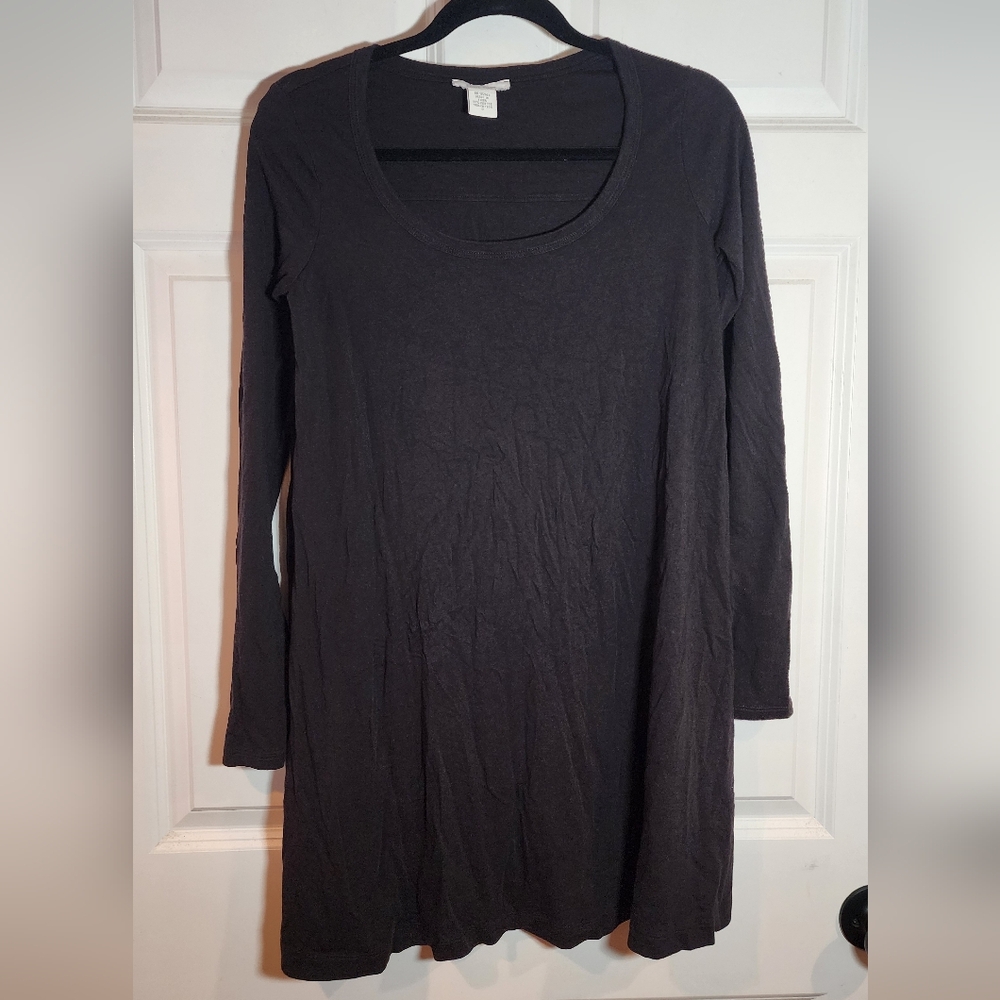 Joan Vass Stretchy Black Long Sleeve Mini Dress Size 0